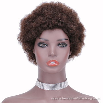 Pixie Cut Wig Human Hair Short Curly Pre Plucked Bleached Knots  Bob Wigs Kinky Curl Human Hair Wigs Peruvian Hair 150%